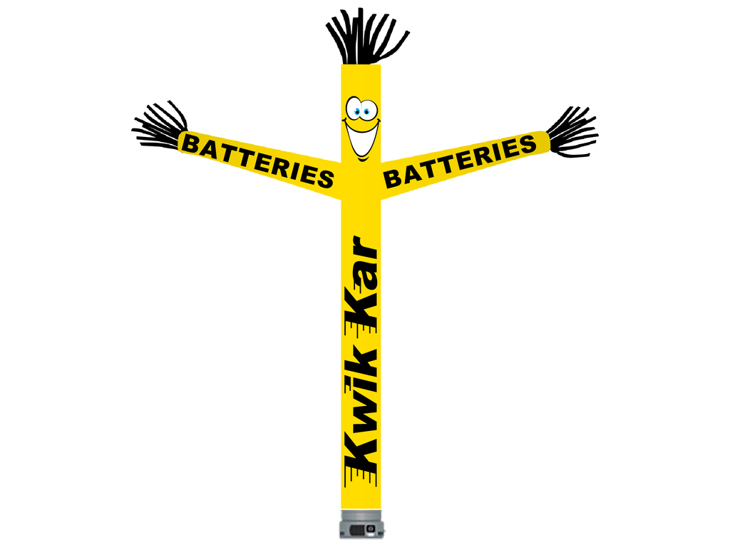 18' FullSpeed Automotive Kwik Kar Yellow Batteries Tube Dancer Fabric Only (with face & arms)