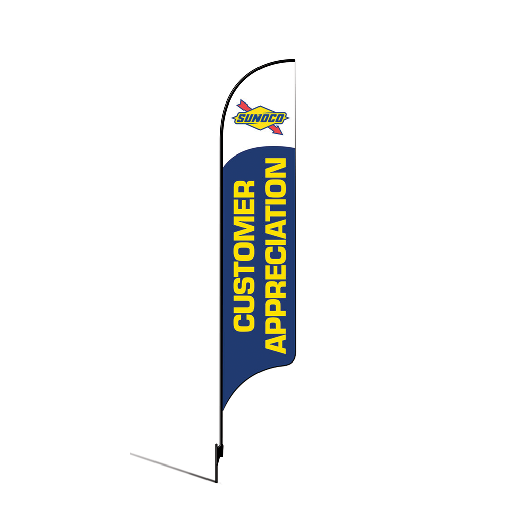15' Sunoco Blue Customer Appreciation AdverSail Flag  Kit