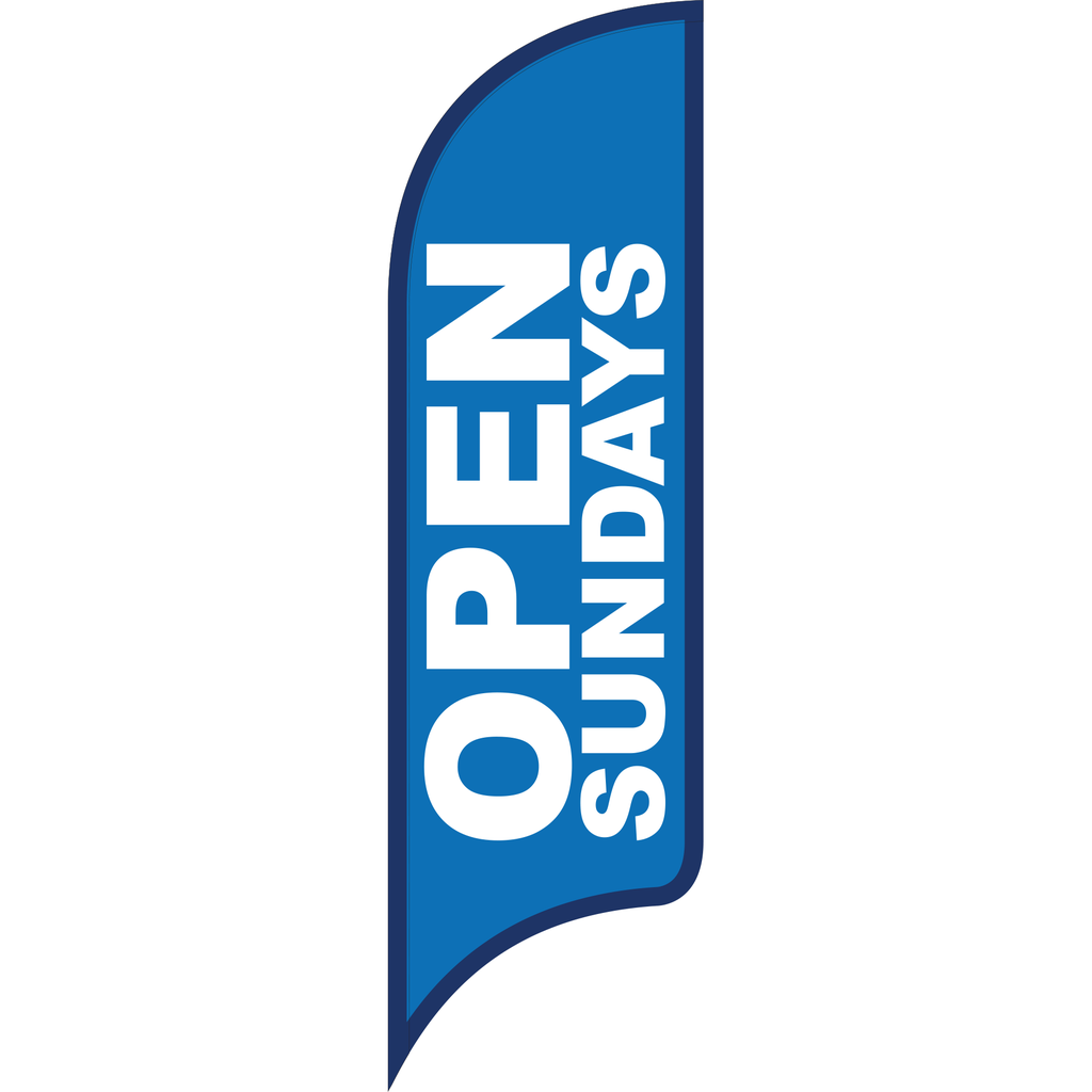 12' FullSpeed Automotive Blue Open Sundays AdverSail Flag