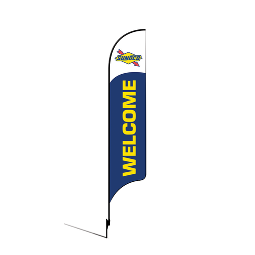[None] 15' Sunoco Blue Welcome AdverSail Flag (with yellow text) Kit
